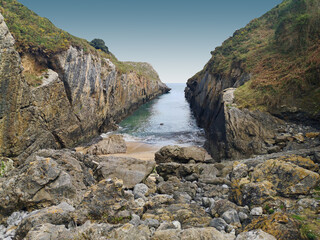 La canal beach in the Prias area, Asturias, Spain,