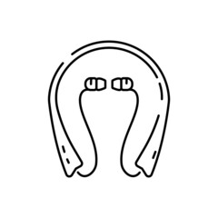 vector set of sport headphone and earpiece. bluetooth headphones for music and sound