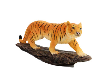 A tiger figurine made of plastic.
