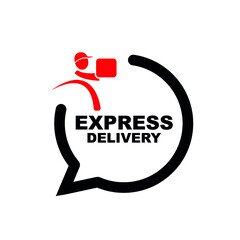 express delivery sign o white background	