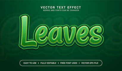 3d Leaves Editable Vector Text Effect.