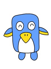 cute penguin cartoon on white background
