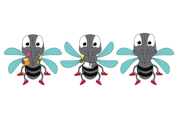 cute mosquito animal cartoon graphic