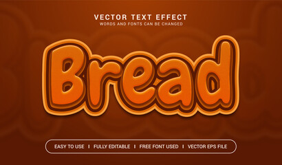 Bread Editable Vector Text Effect.