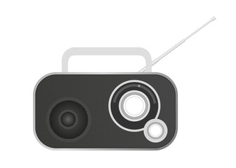 Black and white vector illustration of portable radio device