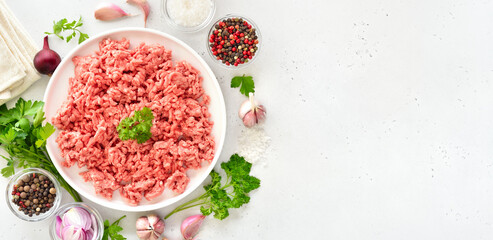 Raw beef minced meat