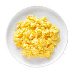 Scrambled eggs on plate
