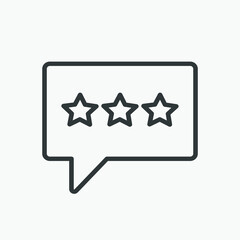 rate, stars isolated vector icon. comment, review, chat, feedback, rank, rating symbol