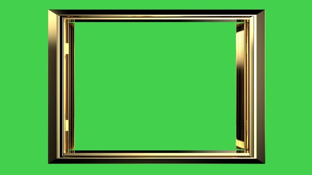 golden upvc window profile frame on green screen