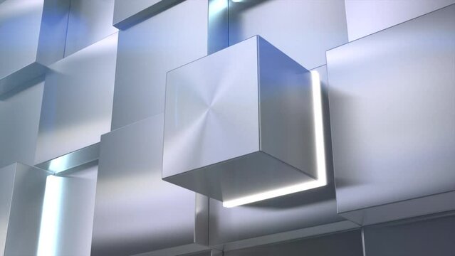 3d rendering power button pop up on wall 4k footage