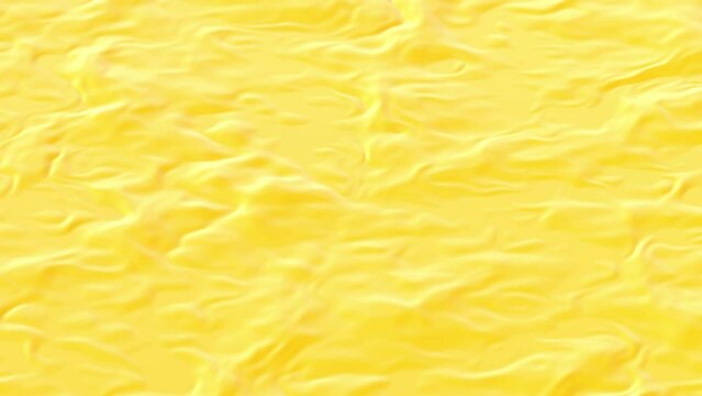 Flowing Ruffled yellow liquid surface background loop