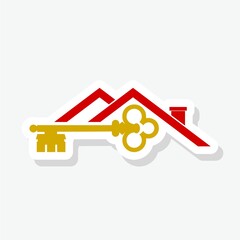 Key to the house sticker icon