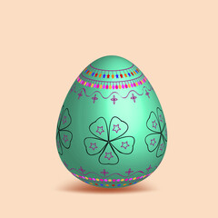 3d Vector illustration of Easter eggs collection on a background
