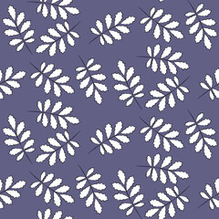 Vector seamless half-drop pattern, with leaves