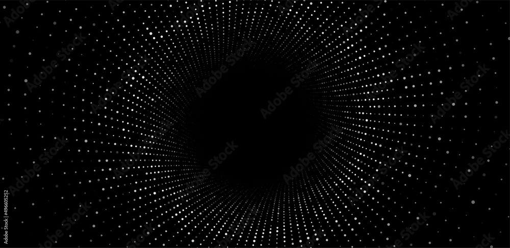 Poster abstract wireframe tunnel. vector wormhole. 3d portal grid. futuristic fantasy funnel.