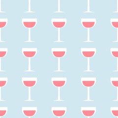 Seamless pattern with glass with wine for fabrics and textiles and linens and gifts and cards and kitchen