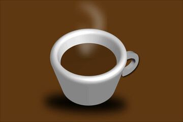 white Coffee cup in brown background.minimal concept idea creative.coffee cup