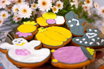 Halloween cookies on the table