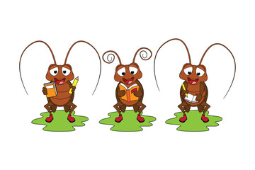 cute cockroach animal cartoon graphic