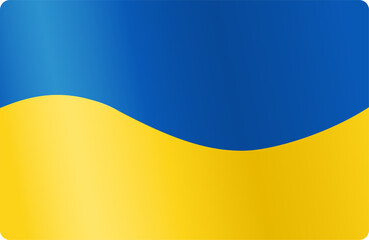 National flag of Ukraine. Vector illustration of the volumetric flag of Ukraine. Symbol, poster, banner of the national flag. Folds, swaying in the wind. The vector is isolated