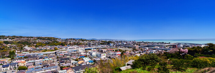 Odawara city high angle view in Kanagawa