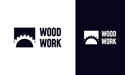 Simple carpenter logo design with saw icon for carpentry symbol