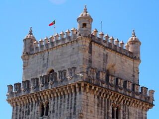 La zona de Belem en Lisboa, donde destaca su bonita torre. Portugal.