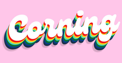 corning. Colorful typography text banner. Vector the word corning design