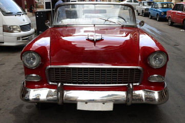 Front of an old American car in Havana, Cuba
