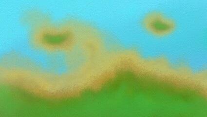 green island top view isolated ocean blue