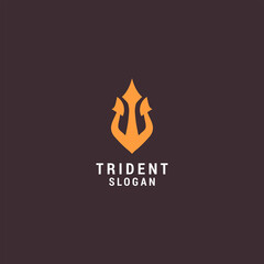 Trident logo icon design template. Elegant, luxury, premium vector
