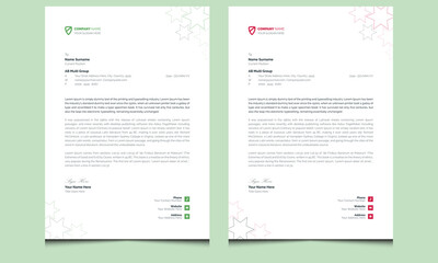 Simple unique minimal company clean professional corporate modern creative business letterhead template design.