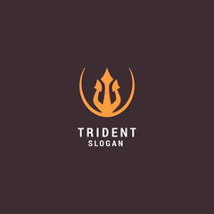 Trident logo icon design template. Elegant, luxury, premium vector