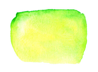 Abstract green watercolor shape isolated on white background. Spring watercolor clip art