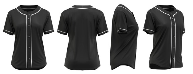 Baseball Jersey Women's ( Black )