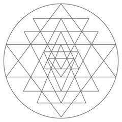 シュリ―・ヤントラ（神聖幾何学模様）シンプルな線画