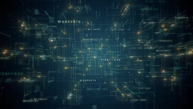 Tecnology background with binary code and numbers