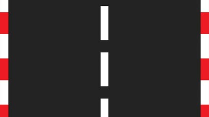 Start to Finish Race Track from Top View, Moving Road Animation, 2D Vertical Race Road Animation for Games, Music, Videos, Race Road Animation - Powered by Adobe