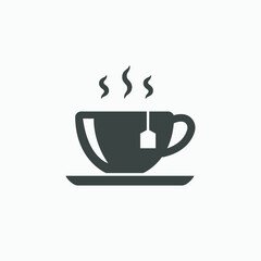 tea, drink, teapot, coffee, cup icon vector isolated