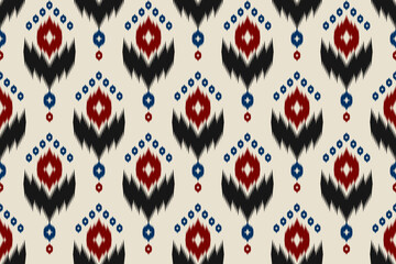 Ethnic oriental ikat seamless pattern traditional. Fabric Indian style. Design for background, wallpaper, vector illustration, fabric, clothing, carpet, textile, batik, embroidery.