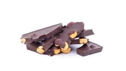 Broken bar of chocolate.