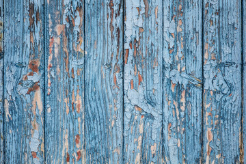 Texture of aged wood painted and degraded by the passage of time. Vertical boards.