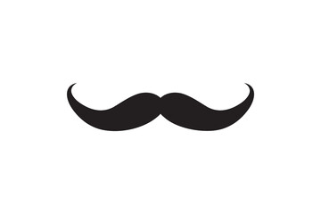 Moustache vector icon. Black retro style mustache. Shave barber vintage man face
