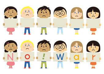 子ども　世界　ボード　反戦