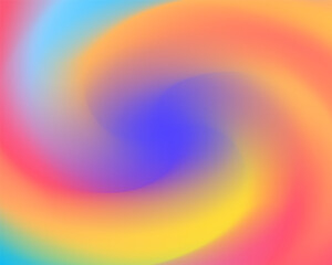 Bright rainbow swirl abstract background. Vector twist wallpaper design. Shiny blur backdrop.