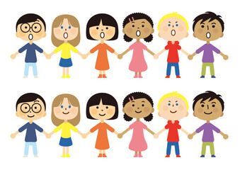 子ども　世界　手を繋ぐ