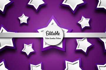 Obraz premium editable purple stars seamless vector pattern with modern style