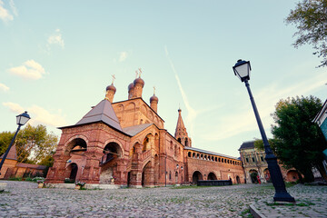 Krutitskoye podvorye (courtyard) - famous landmark and historical place in Moscow, Russia on 10th...