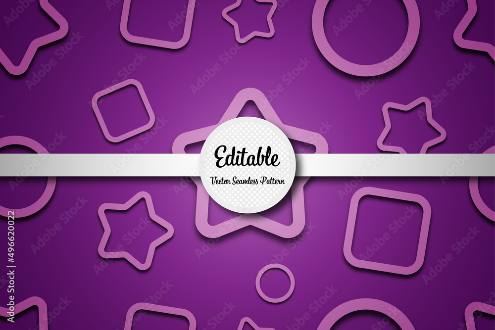 Poster editable multiple shape seamless vector pattern with modern style