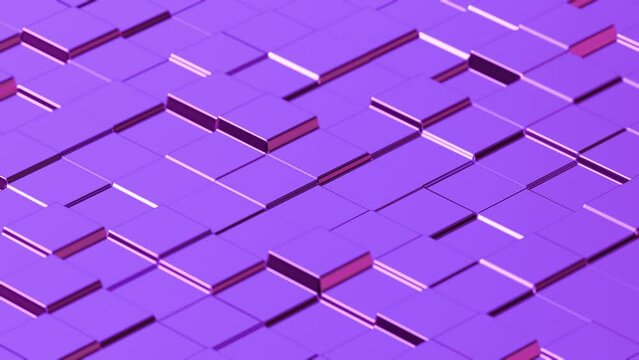 Flickering Purple Metal Cube Tile Background Loop